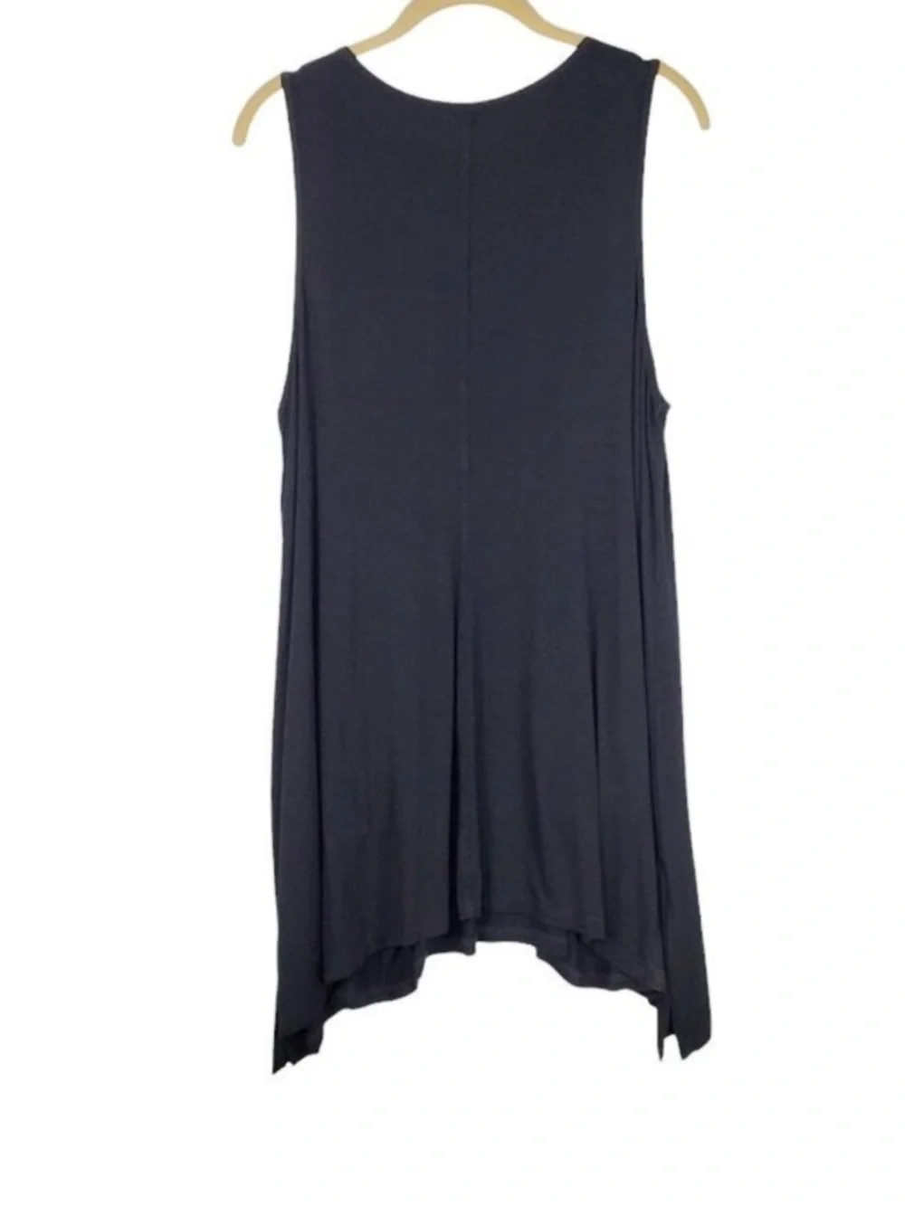 Heartstring Tunic Sleeveless Pocket Top Black Lagenlook Womens Size Large - Picture 2 of 8